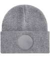 B446 Circular patch printers beanie Heather Grey colour image
